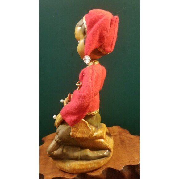 Vintage Tilso Golden Fantasy Pixie Christmas Elf Playing Harp 7.6"x4"x3" - Picture 3 of 6